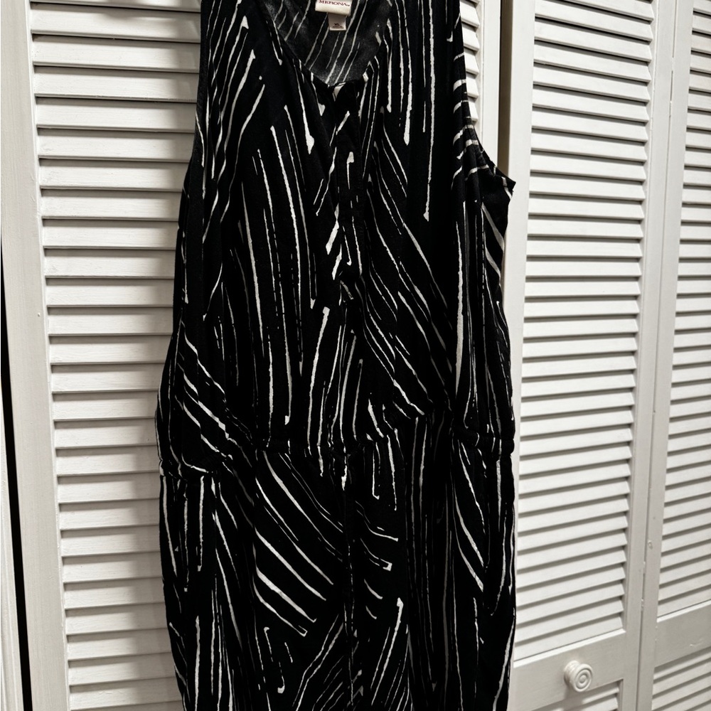 Merona Black and White Patterned Romper